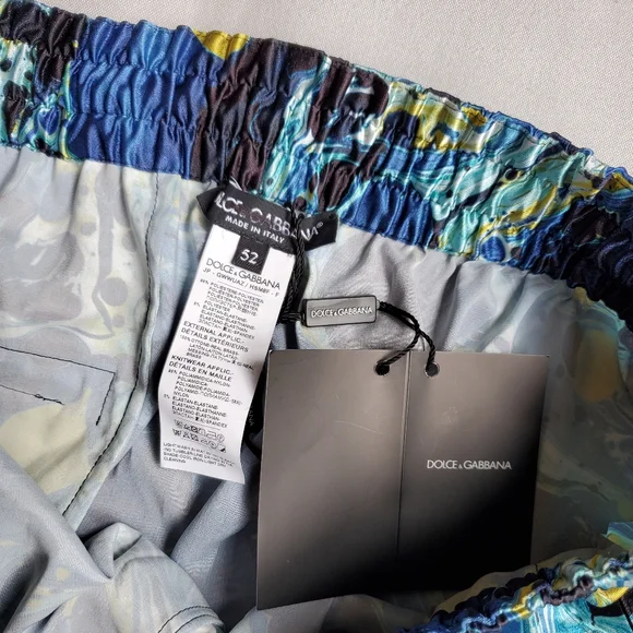 NWT$1,145 Dolce and Gabbana DG Logo Marble Print Jogger Sweatpants Sz 52 (36)